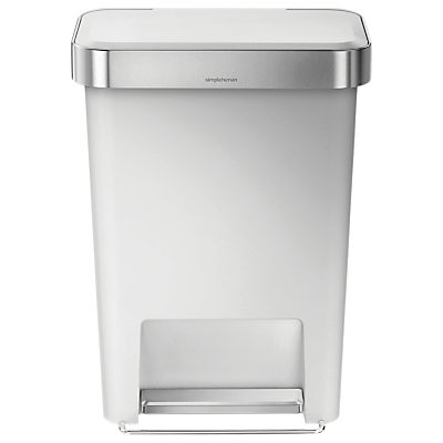 simplehuman Liner Pocket Pedal Bin, 45L White simplehuman Liner Pocket Pedal Bin, 45L White